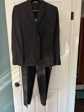 Express Men's Black Two-Button Suit Jacket & Matching Pants